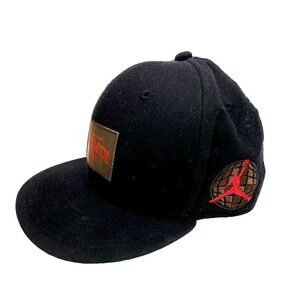 Air Jordan True Hat Men Black Jumpman Worldwide 1994 Snap Back  Signed Y2K